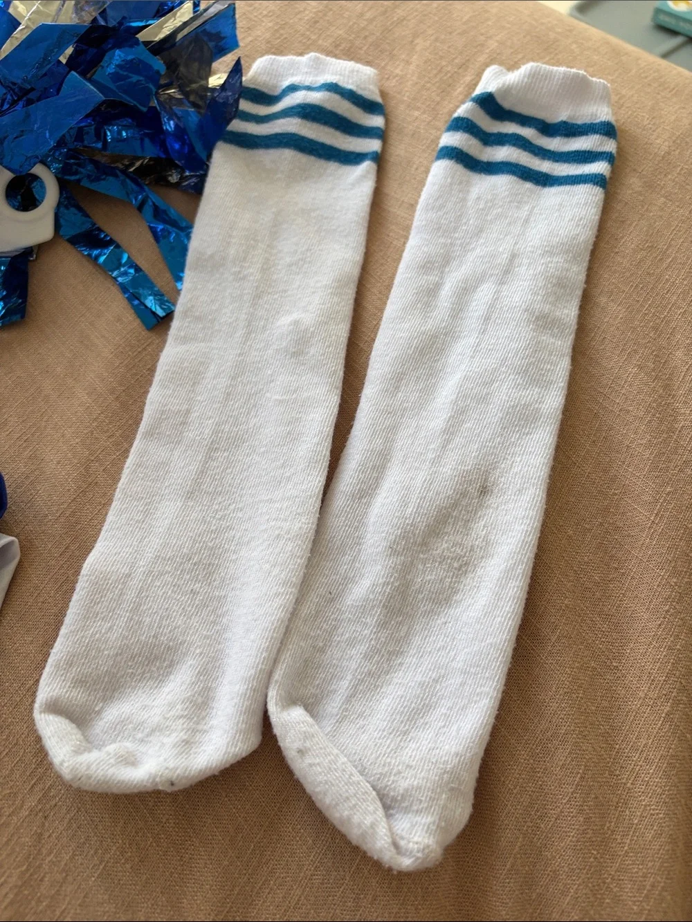 Blue and White Cheerleader Costume Set for Kids